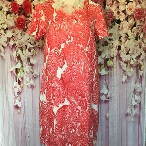 Grace Elements Small Coral Floral Print Dress